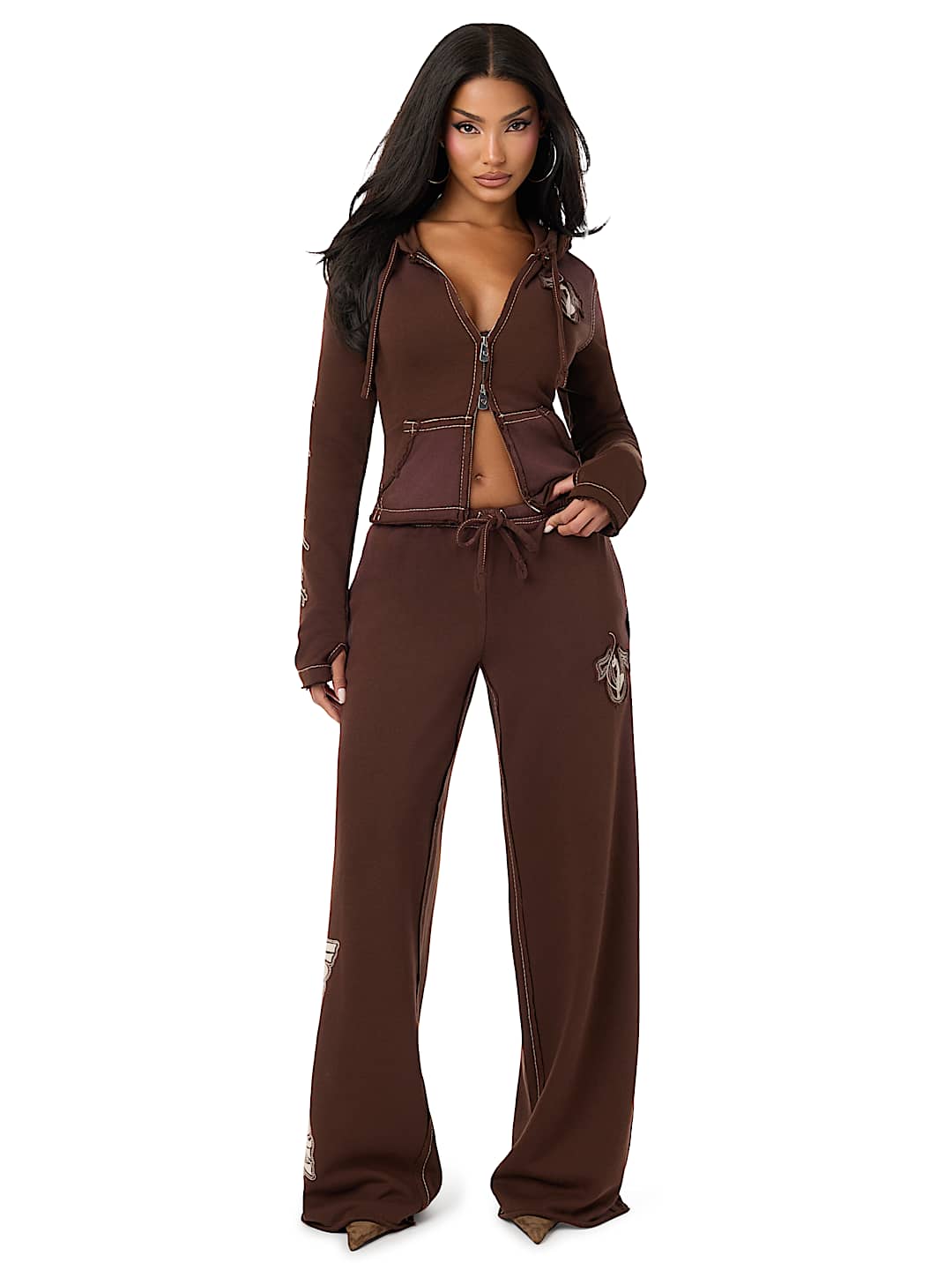 TRUE RELIGION X BABY PHAT WASHED BIG T ZIP HOODIE