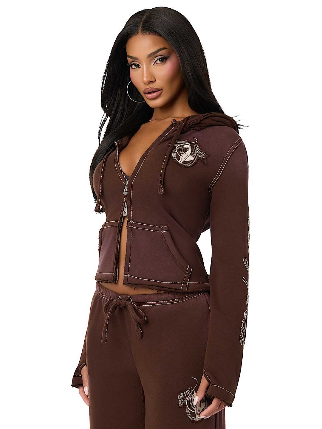 TRUE RELIGION X BABY PHAT WASHED BIG T ZIP HOODIE