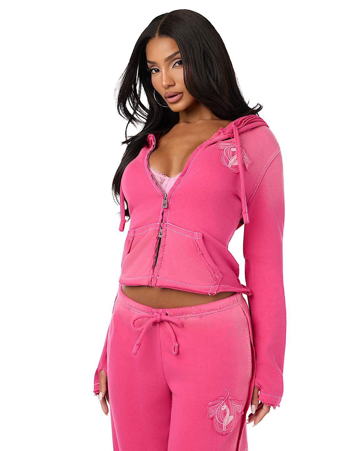 TRUE RELIGION X BABY PHAT WASHED BIG T ZIP HOODIE