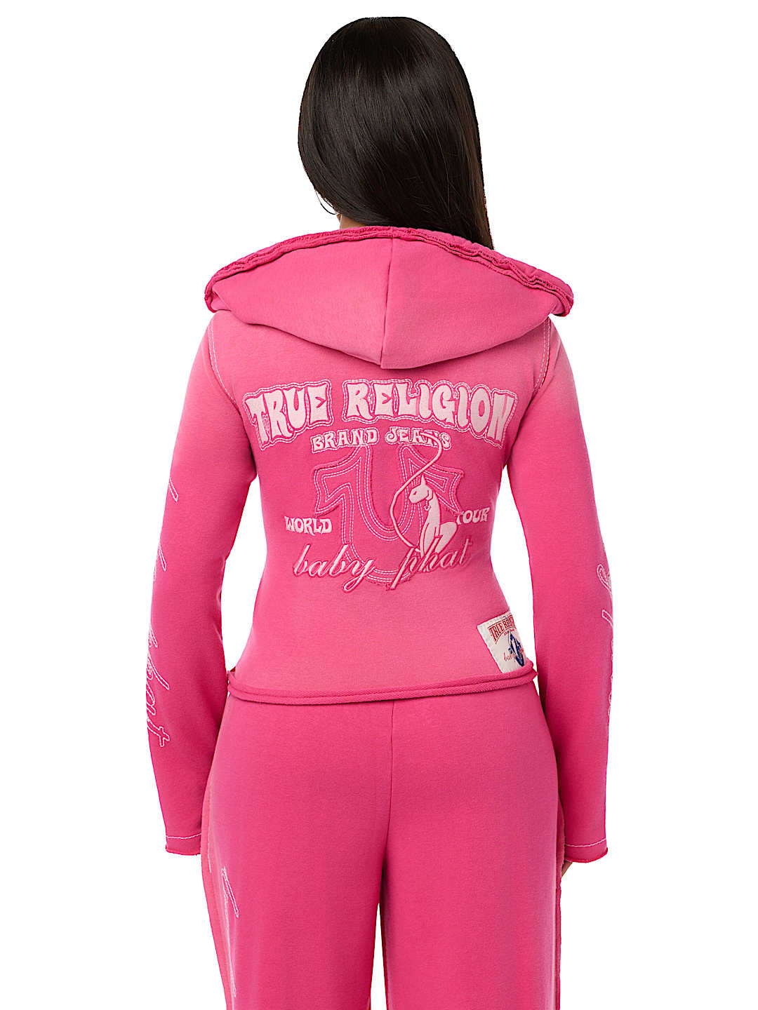 TRUE RELIGION X BABY PHAT WASHED BIG T ZIP HOODIE