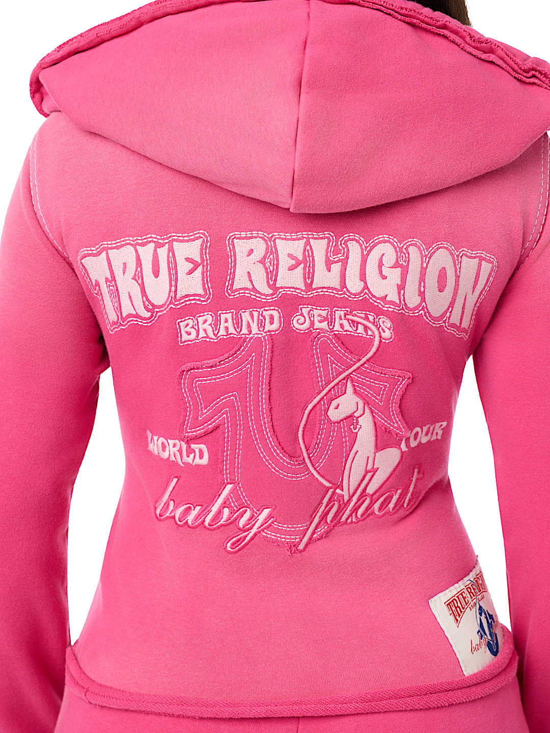 TRUE RELIGION X BABY PHAT WASHED BIG T ZIP HOODIE