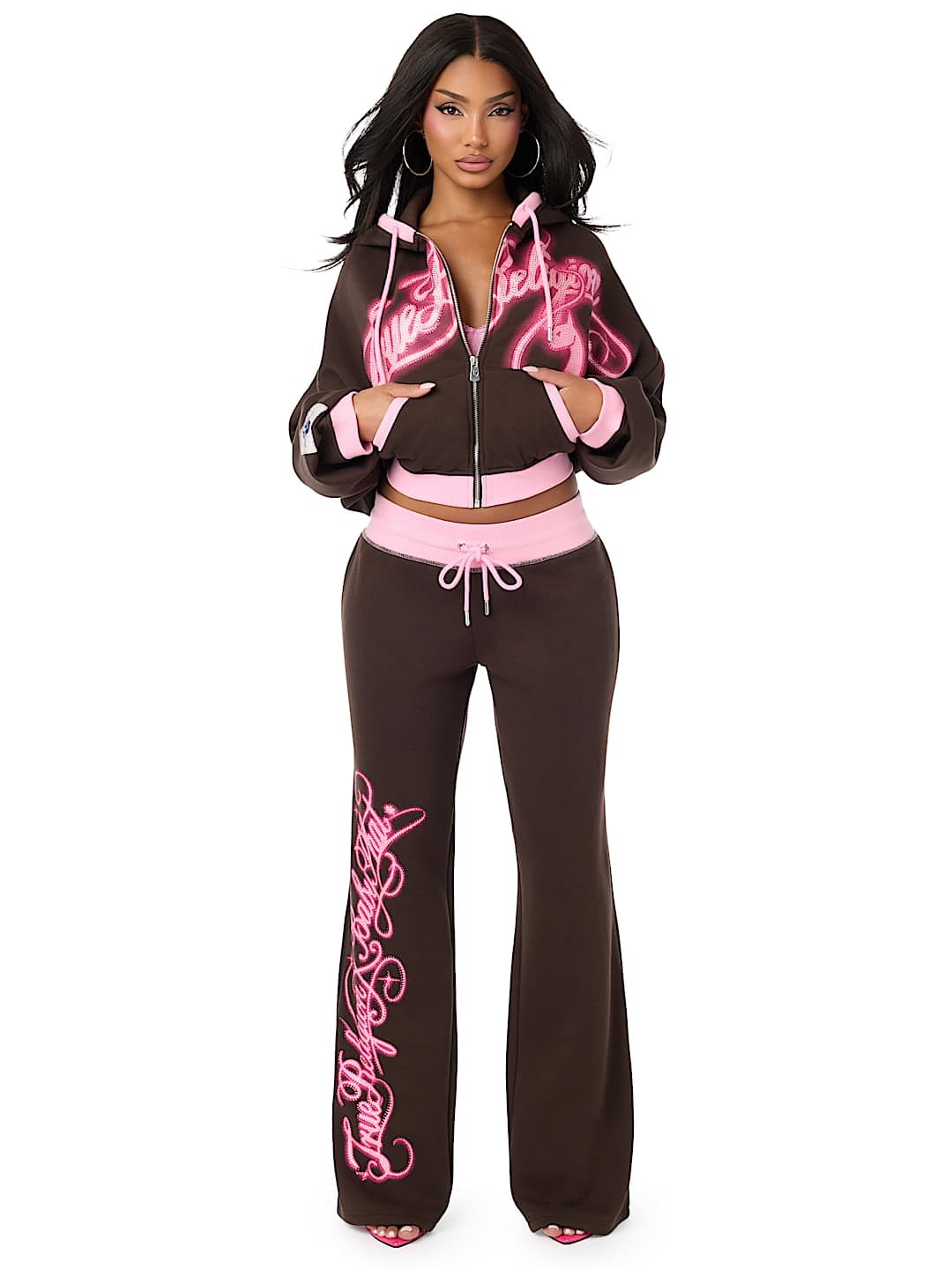 TRUE RELIGION X BABY PHAT CRYSTAL GIRLFRIEND ZIP HOODIE