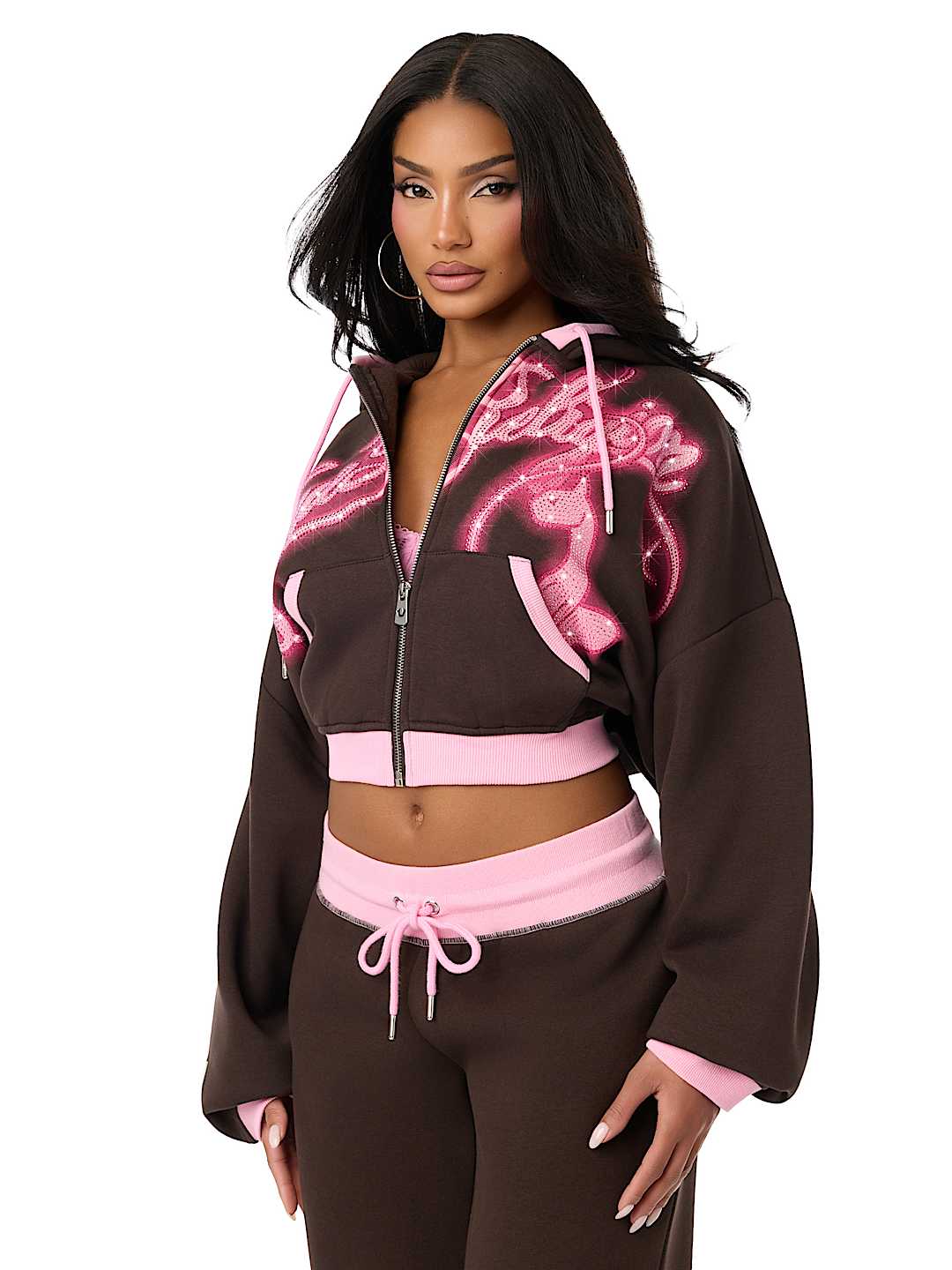 TRUE RELIGION X BABY PHAT CRYSTAL GIRLFRIEND ZIP HOODIE