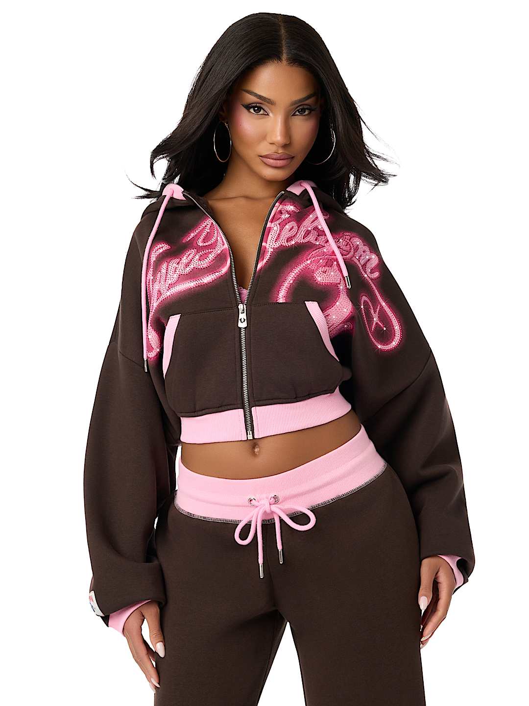 TRUE RELIGION X BABY PHAT CRYSTAL GIRLFRIEND ZIP HOODIE