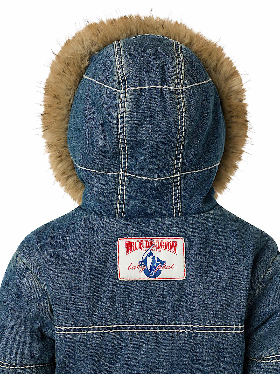 TRUE RELIGION X BABY PHAT DENIM SUPER T PUFFER JACKET 
