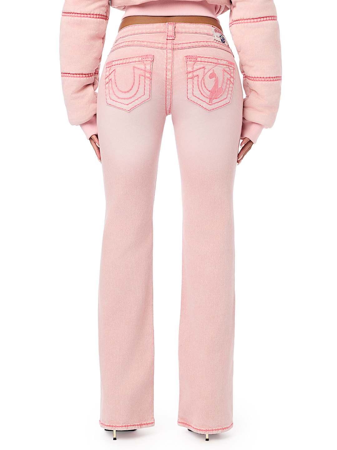TRUE RELIGION X BABY PHAT BECCA LOW RISE PINK SUPER T BOOTCUT JEAN