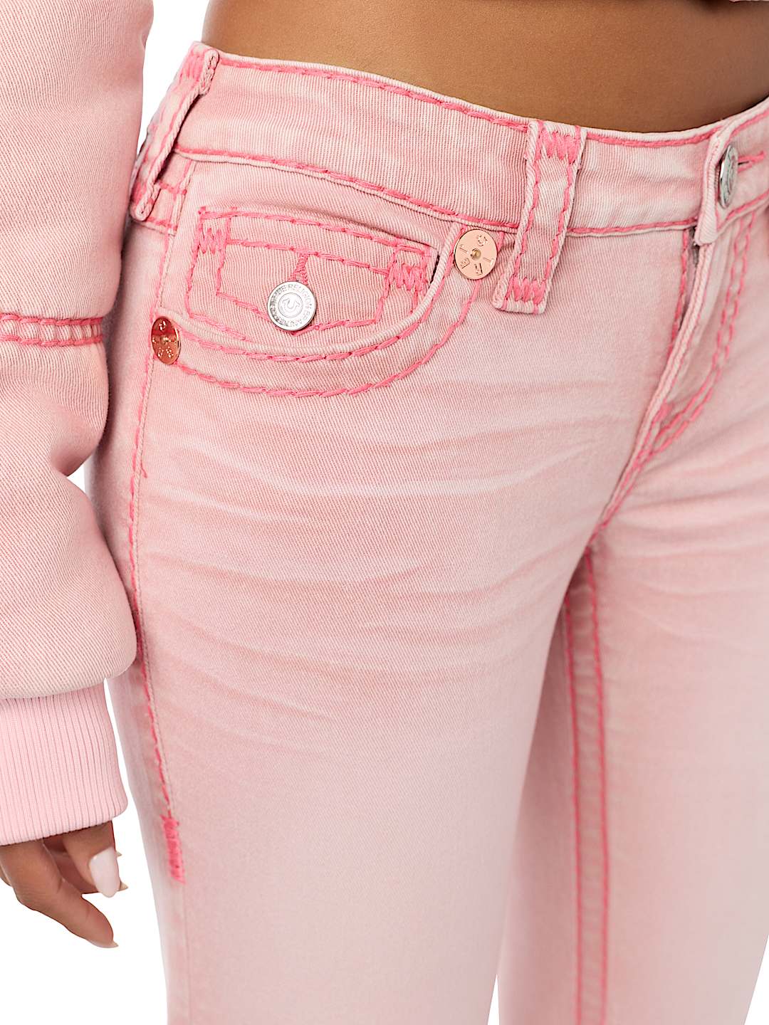 TRUE RELIGION X BABY PHAT BECCA LOW RISE PINK SUPER T BOOTCUT JEAN