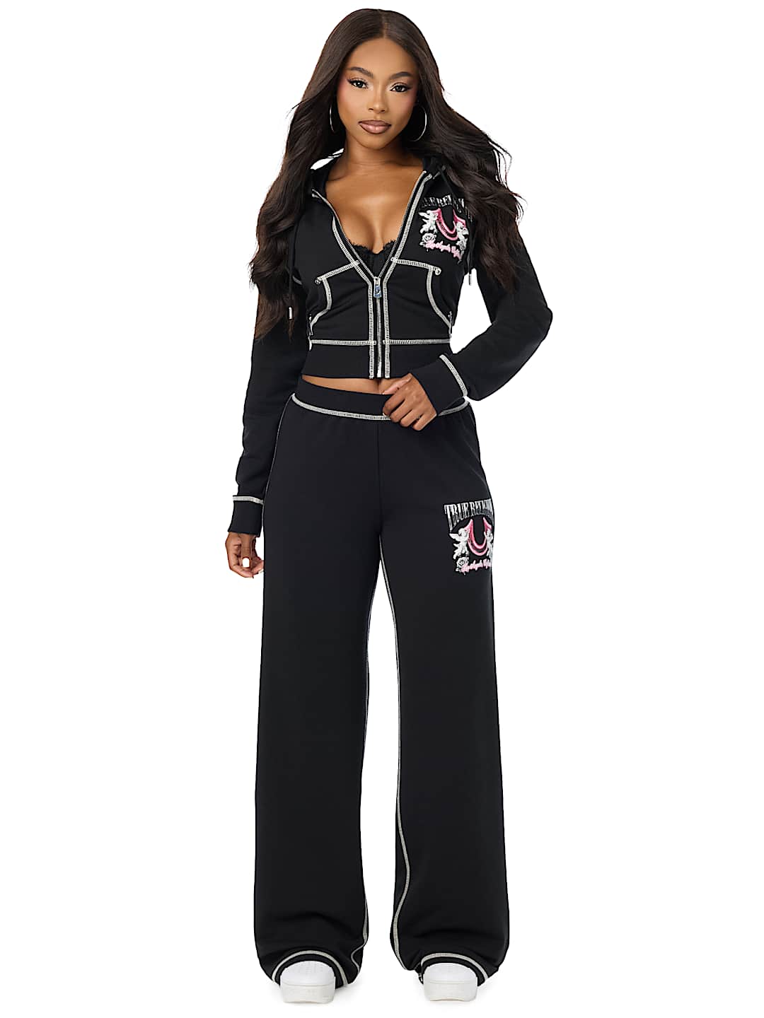 CRYSTAL LOW RISE BAGGY SWEATPANT