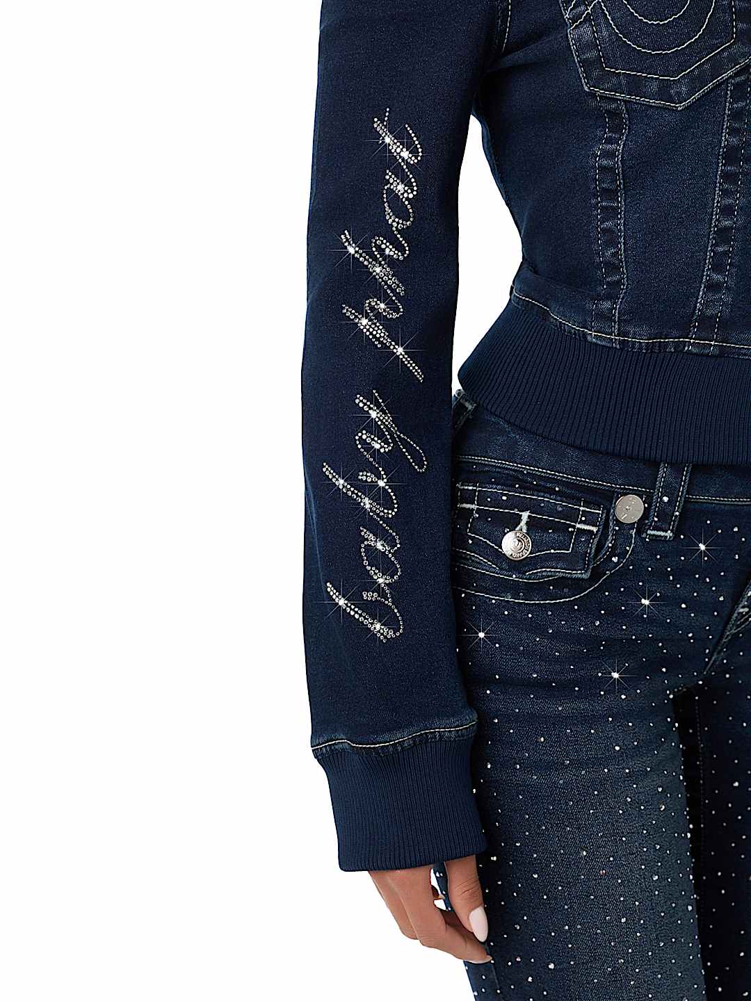 TRUE RELIGION X BABY PHAT CRYSTAL SHRUNKEN JACKET