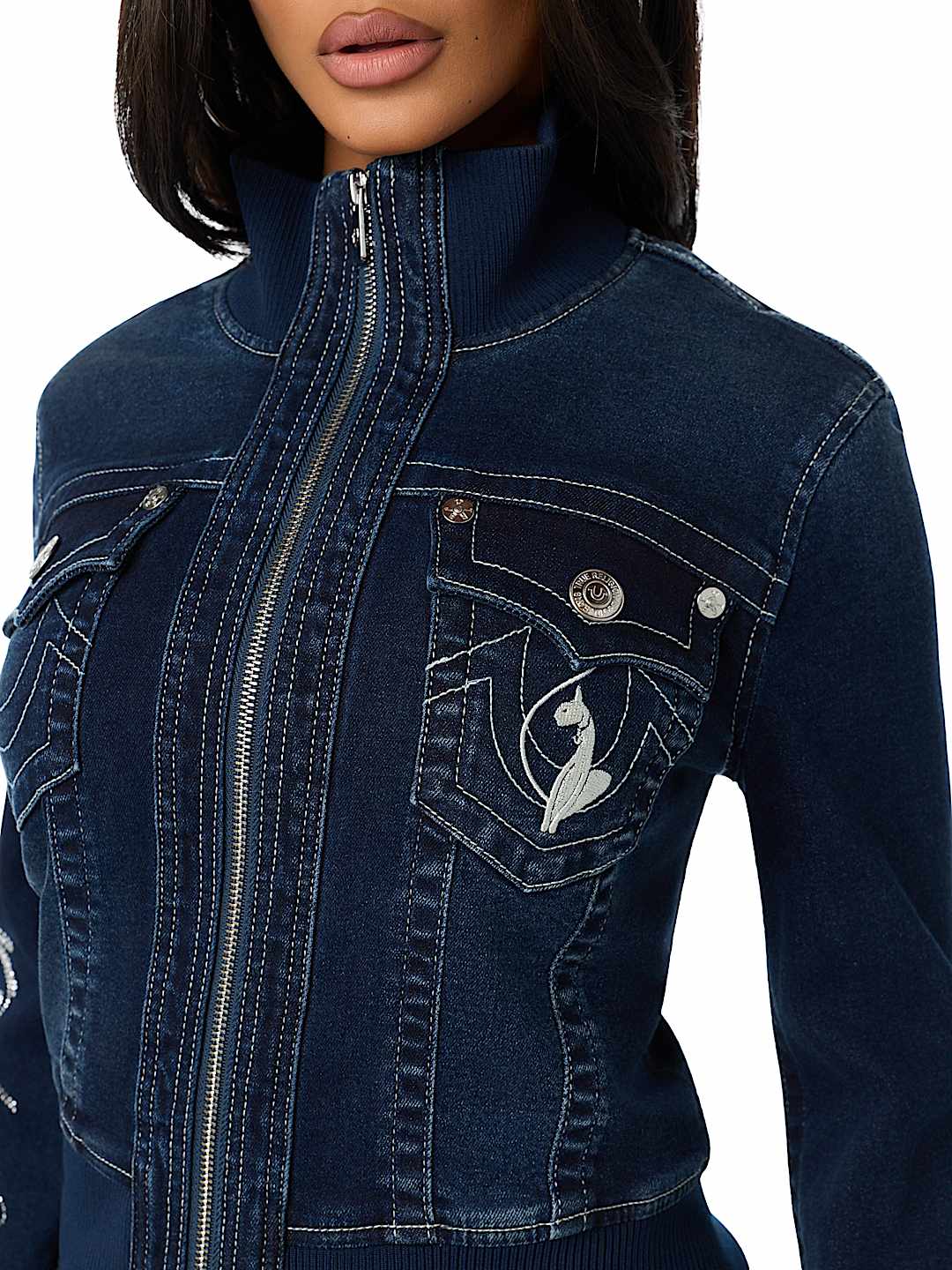 TRUE RELIGION X BABY PHAT CRYSTAL SHRUNKEN JACKET