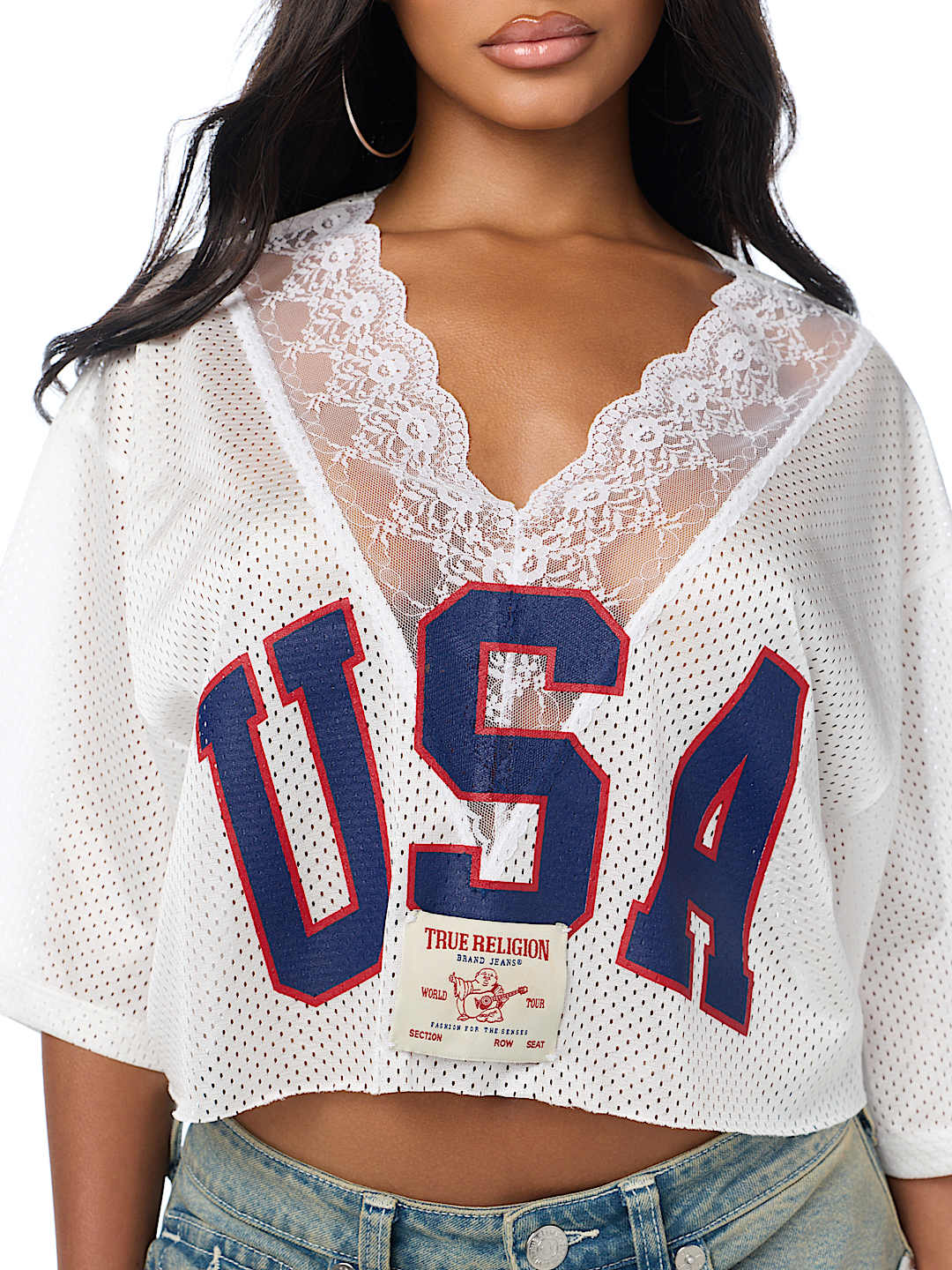 LACE JERSEY TOP