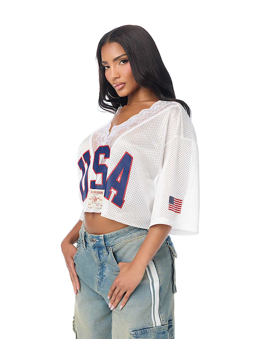 LACE JERSEY TOP