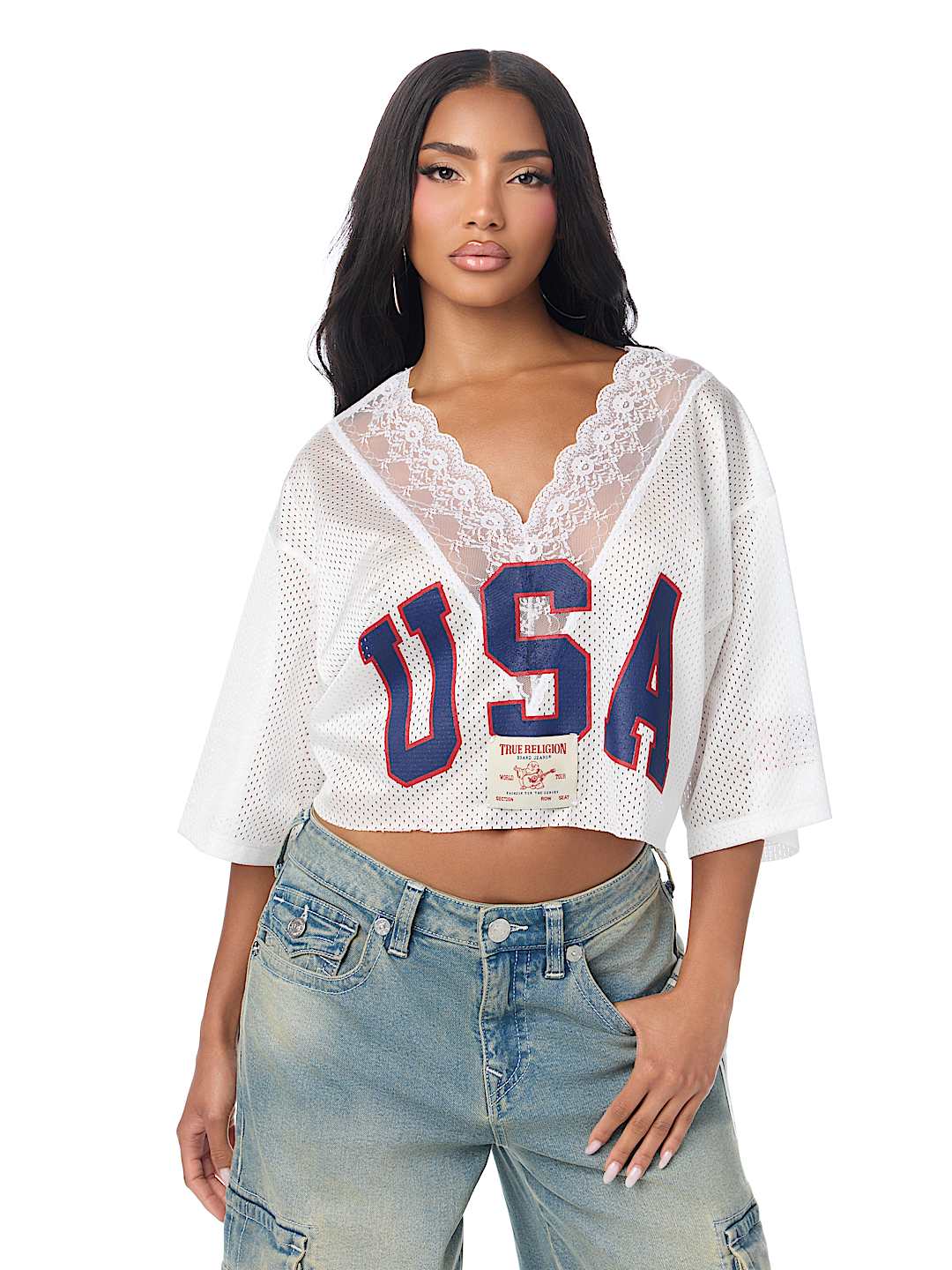 LACE JERSEY TOP
