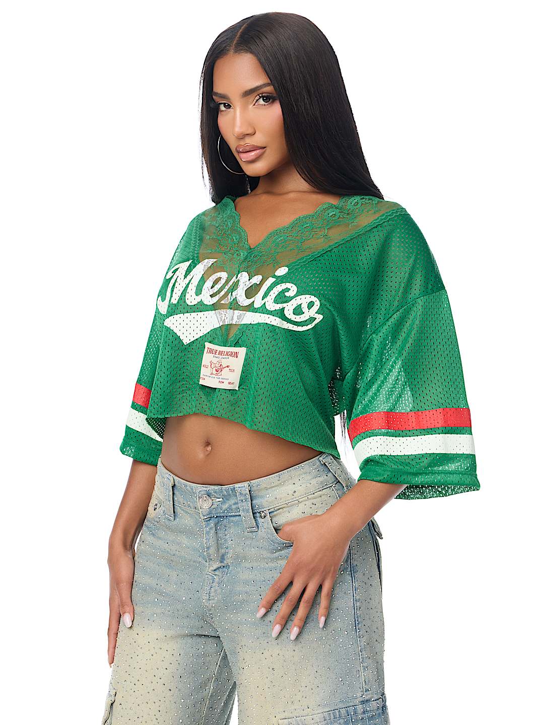 LACE JERSEY TOP