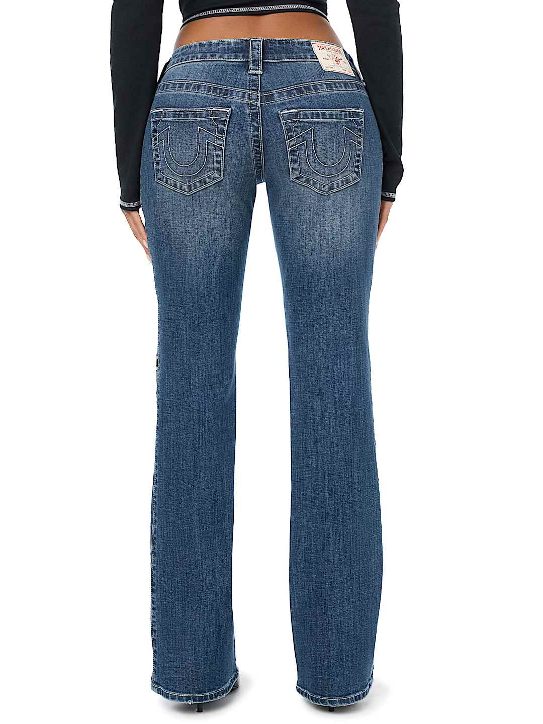 BECCA LOW RISE CRYSTAL GROMMET BOOTCUT JEAN
