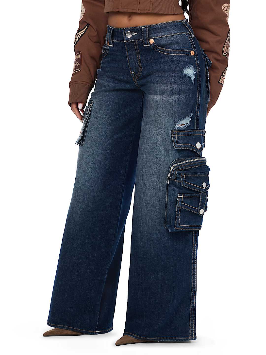 MADDIE MID RISE BIG T CARGO SUPER BAGGY JEAN