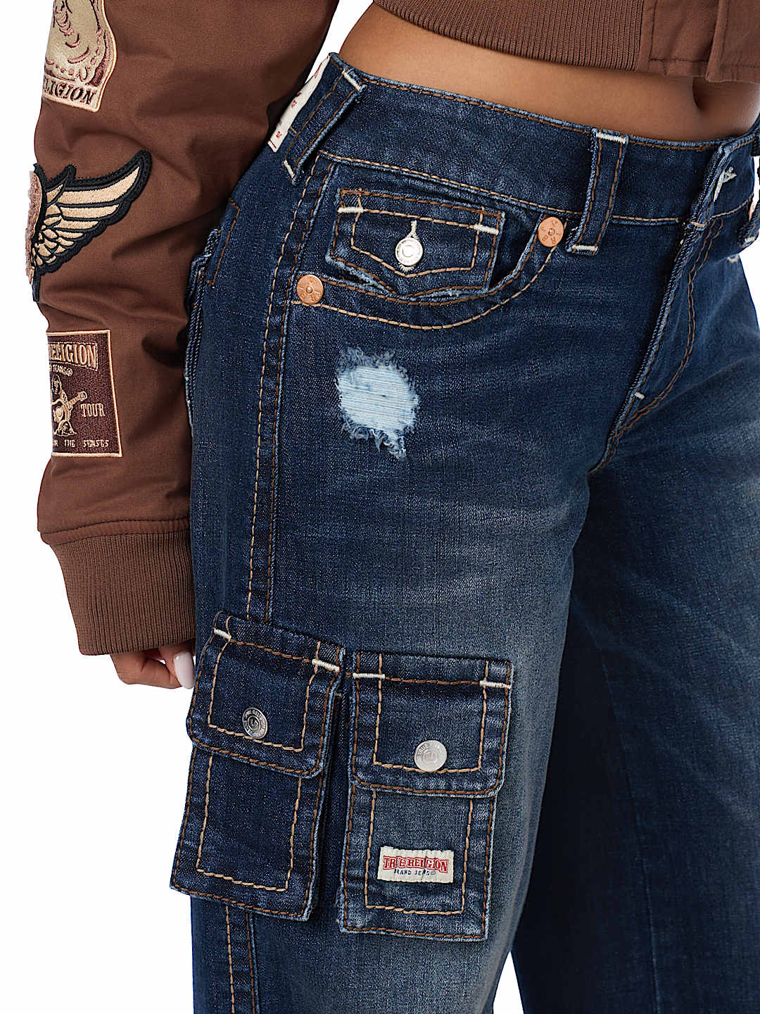 MADDIE MID RISE BIG T CARGO SUPER BAGGY JEAN