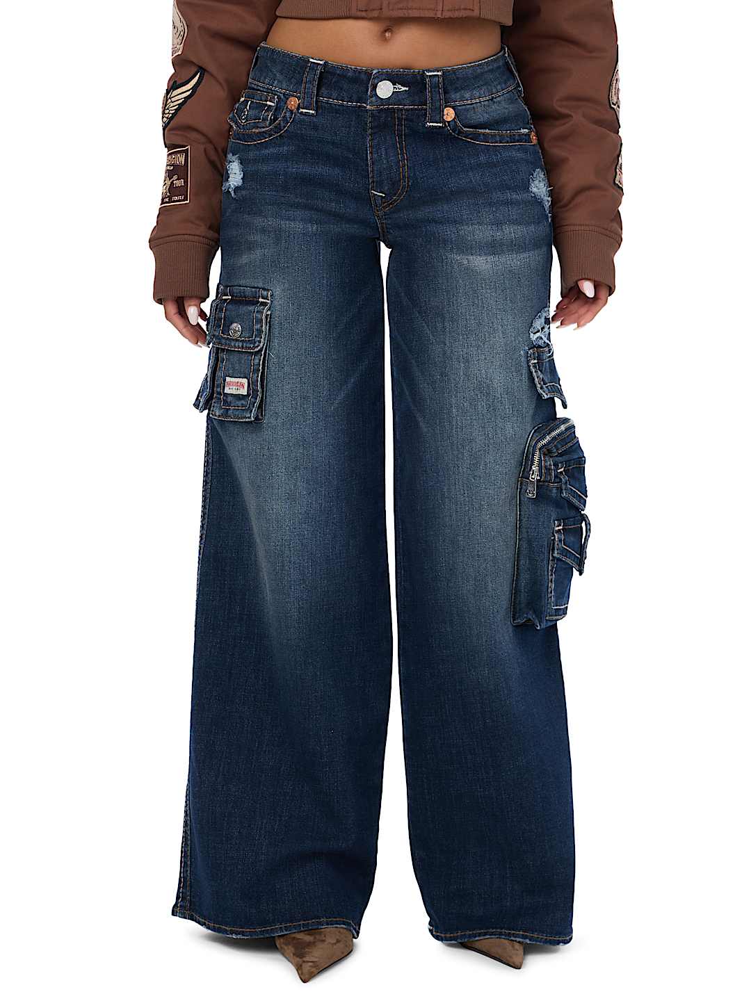 MADDIE MID RISE BIG T CARGO SUPER BAGGY JEAN