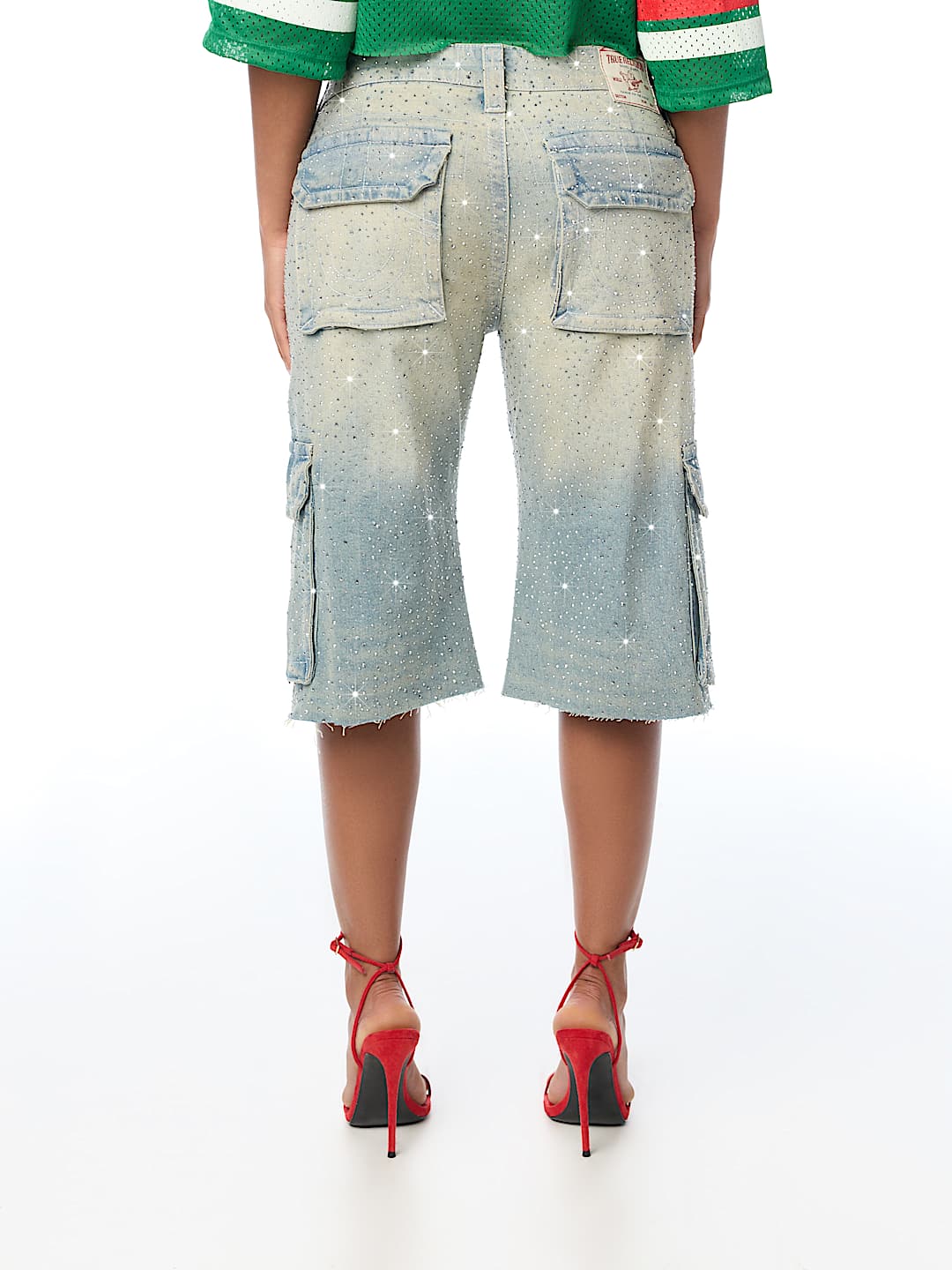 BOBBI CRYSTAL CARGO FLAP BAGGY JORT 