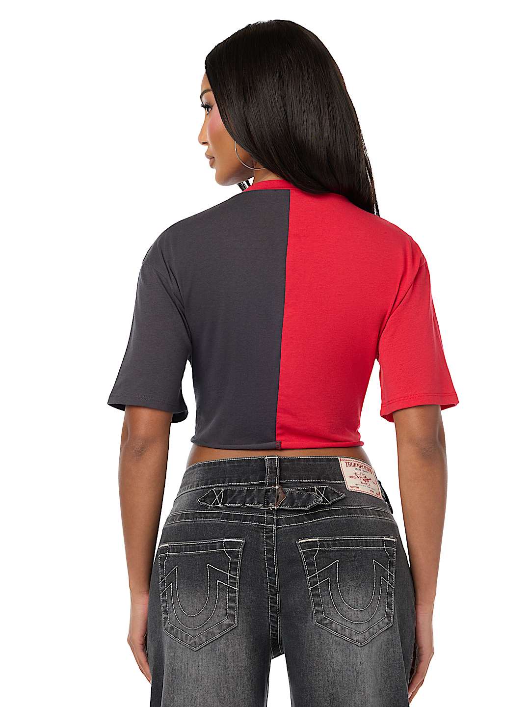 CONTRAST CINCHED TOP