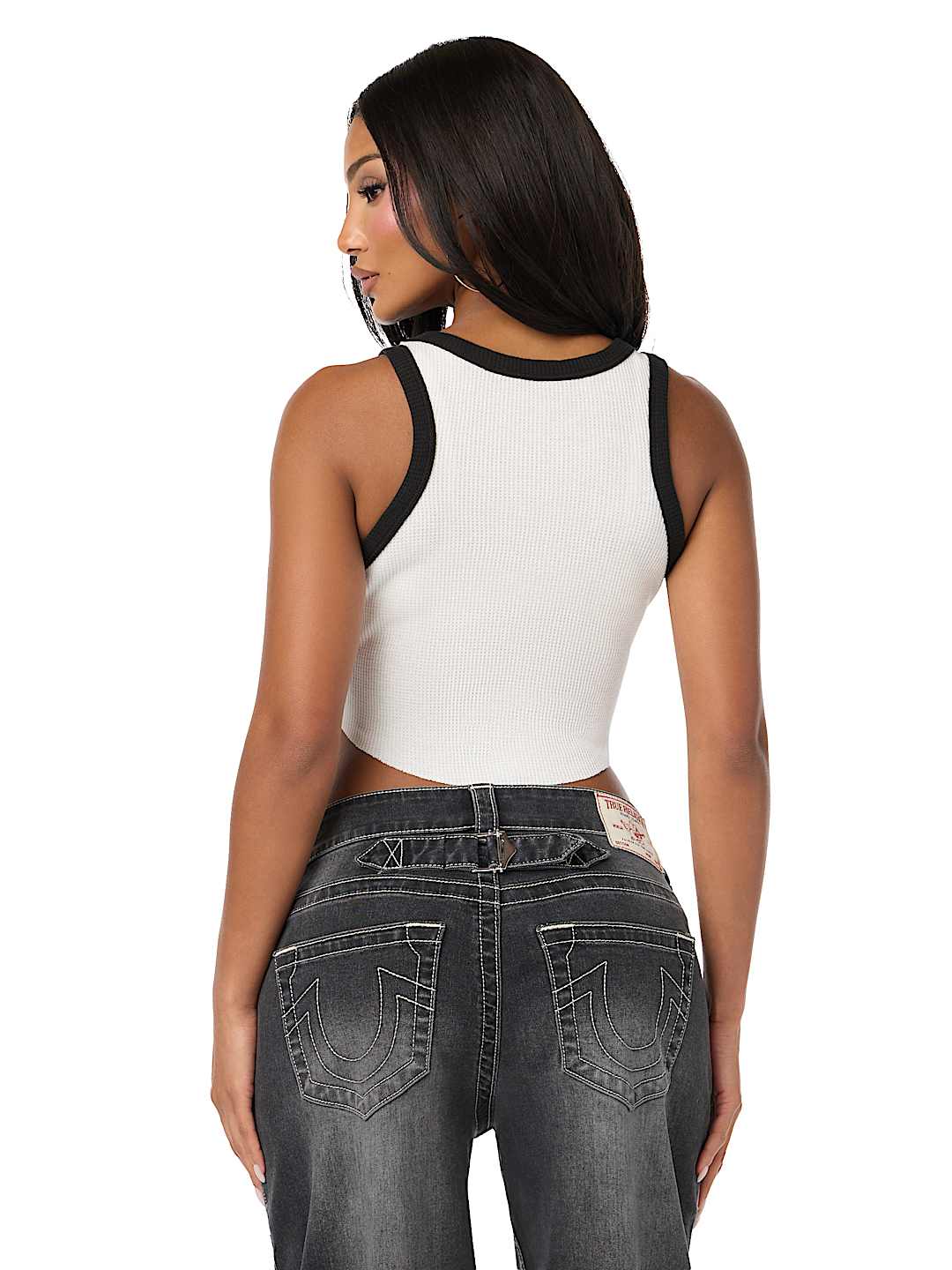 AIRBRUSH RACERBACK RIBBED TANK TOP