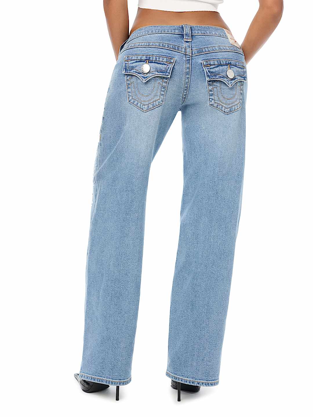CUSTOM JUNO LOW RISE CRYSTAL BAGGY JEAN