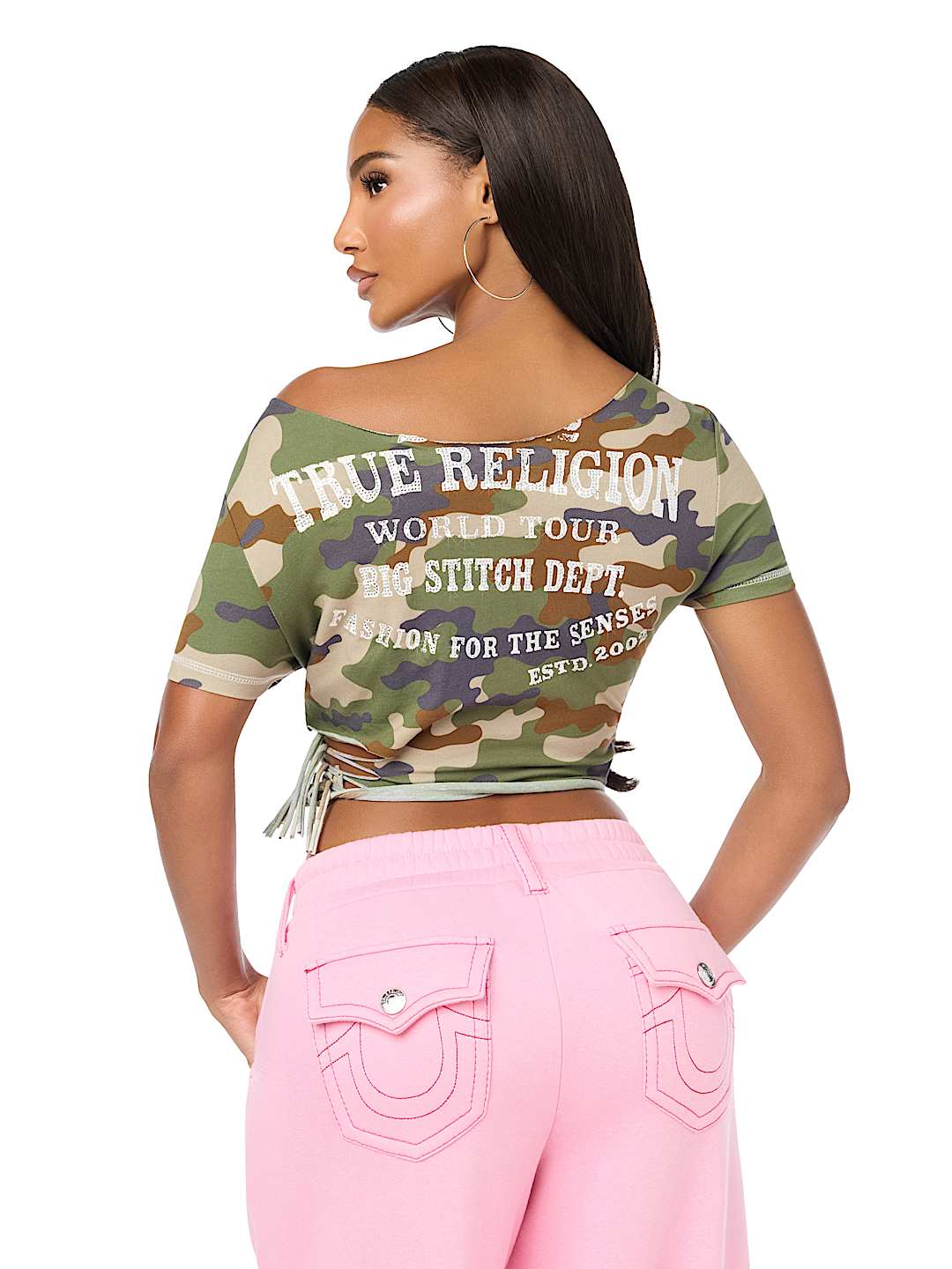 CUSTOM OFF-THE-SHOULDER LACE-UP TEE