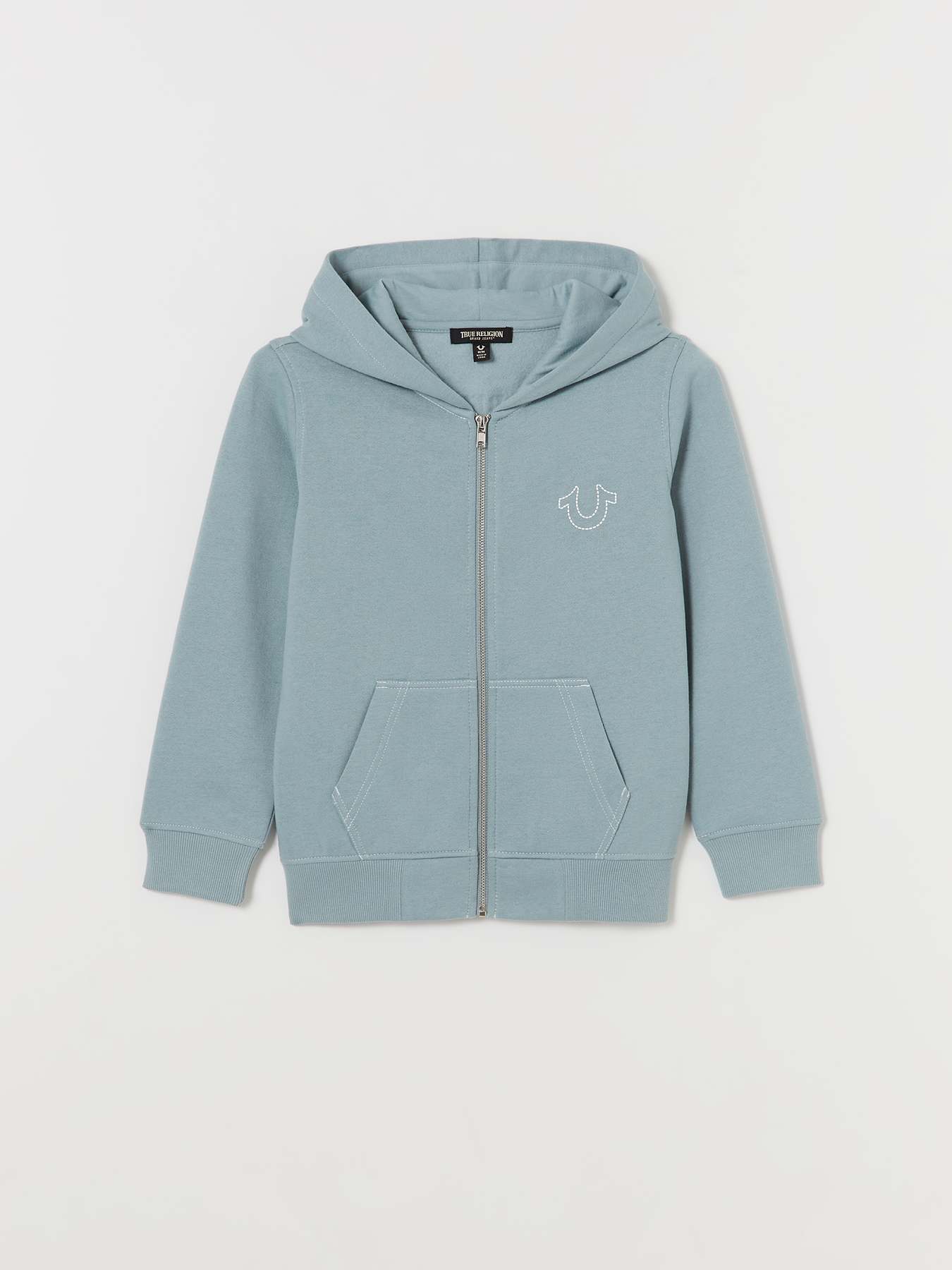 BOYS STITCH LOGO ZIP HOODIE, image 2