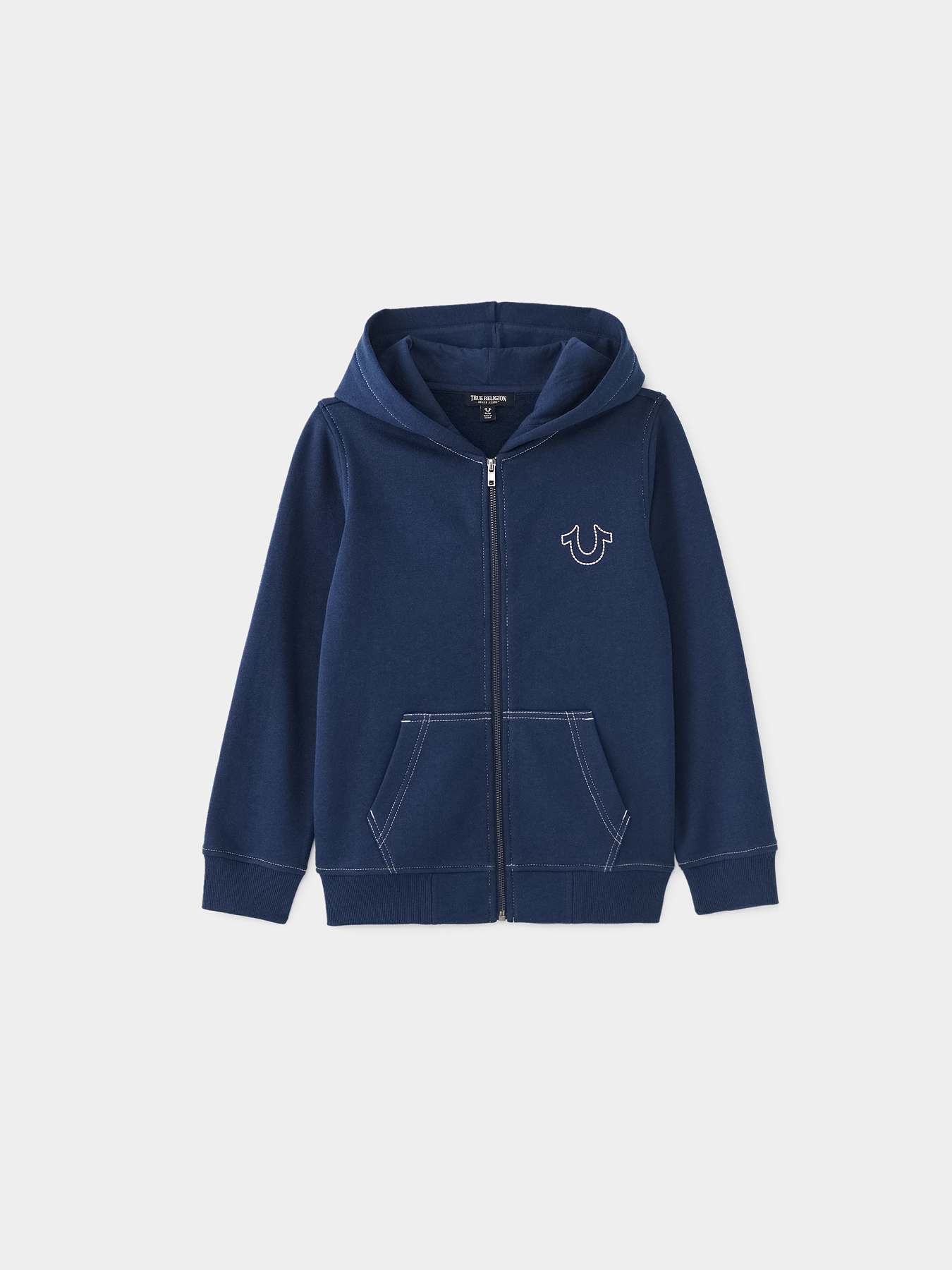 BOYS STITCH LOGO ZIP HOODIE, image 2