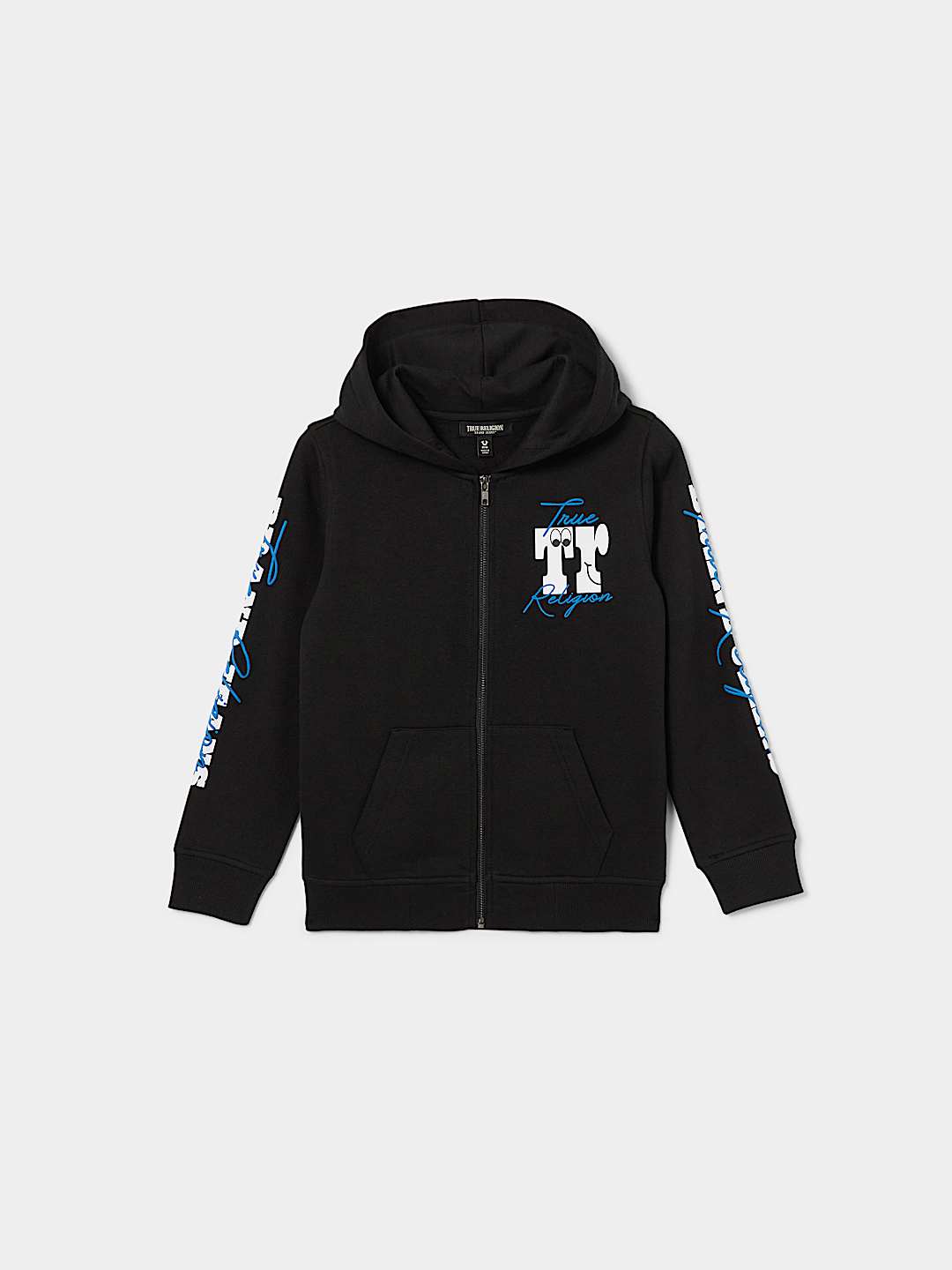 True Religion Men s Boys Horseshoe Logo Zip Hoodie Blue Hoodies
