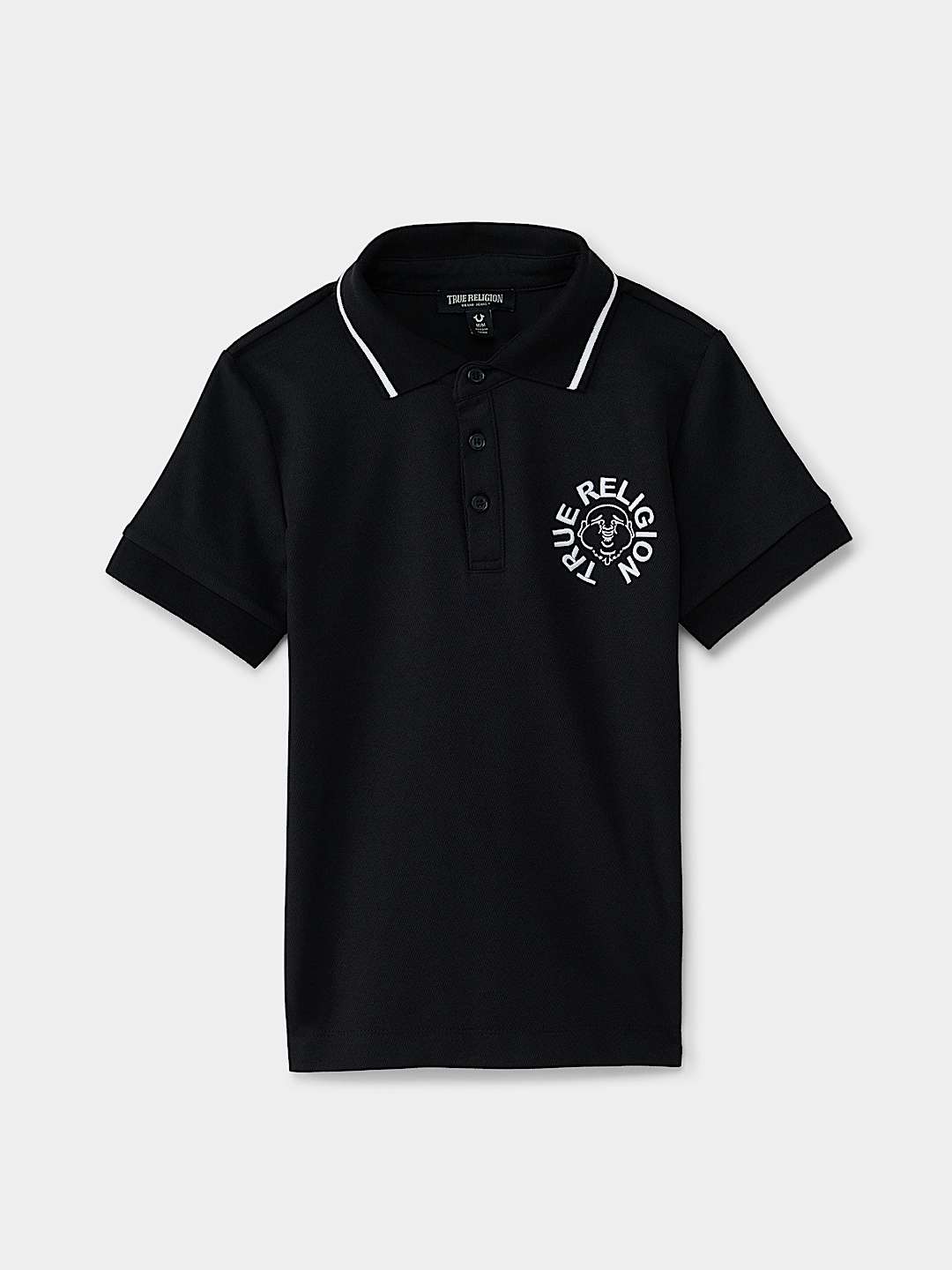 BOYS CIRCULAR BUDDHA FACE POLO SHIRT, image 1