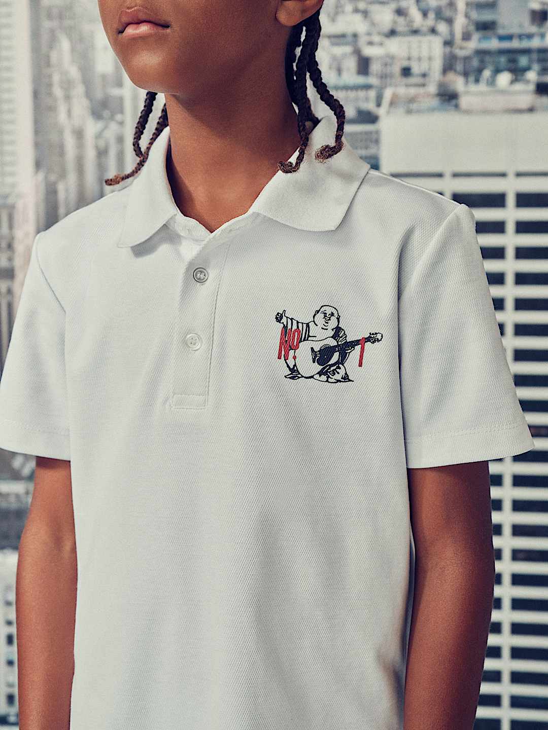 BOYS CANVAS PATCH POLO SHIRT