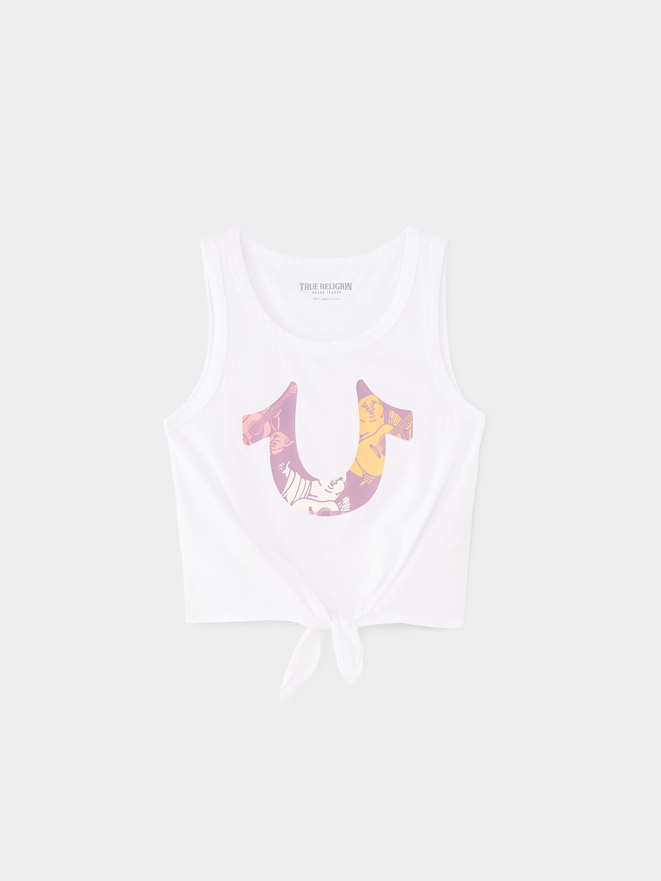 GIRLS TIE FRONT LOGO TANK, image 1