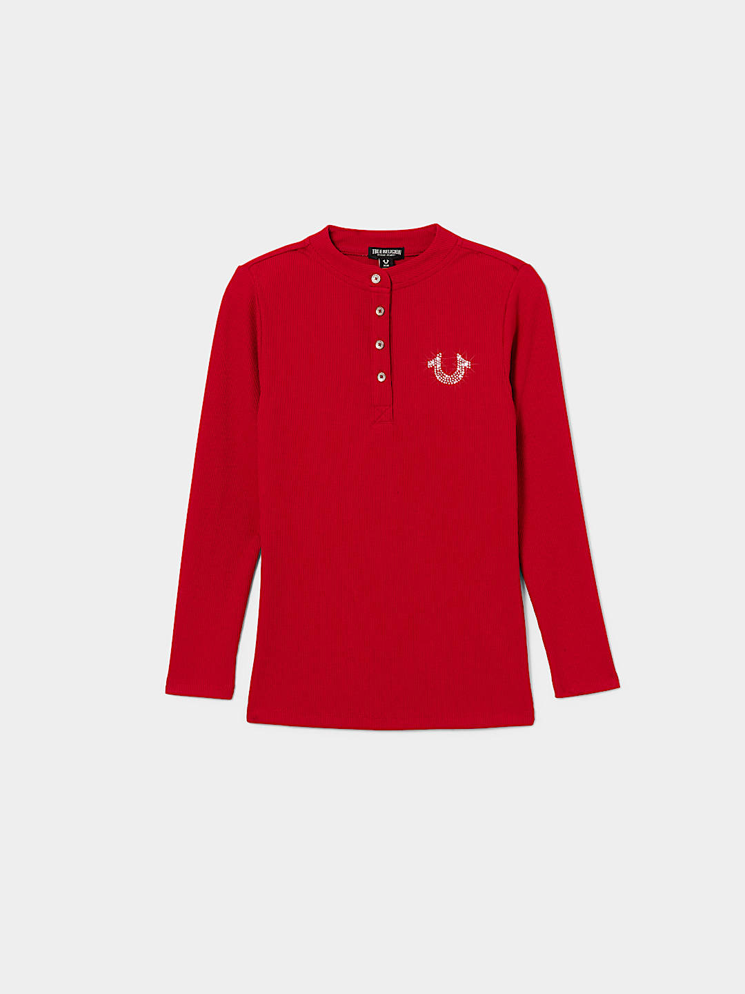 GIRLS CRYSTAL HORSESHOE HENLEY TEE, image 2