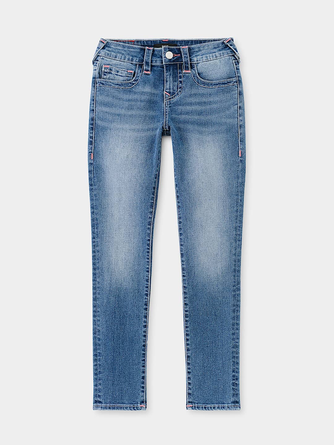GIRLS HALLE EMBROIDERED WARPED HORSESHOE SKINNY JEAN