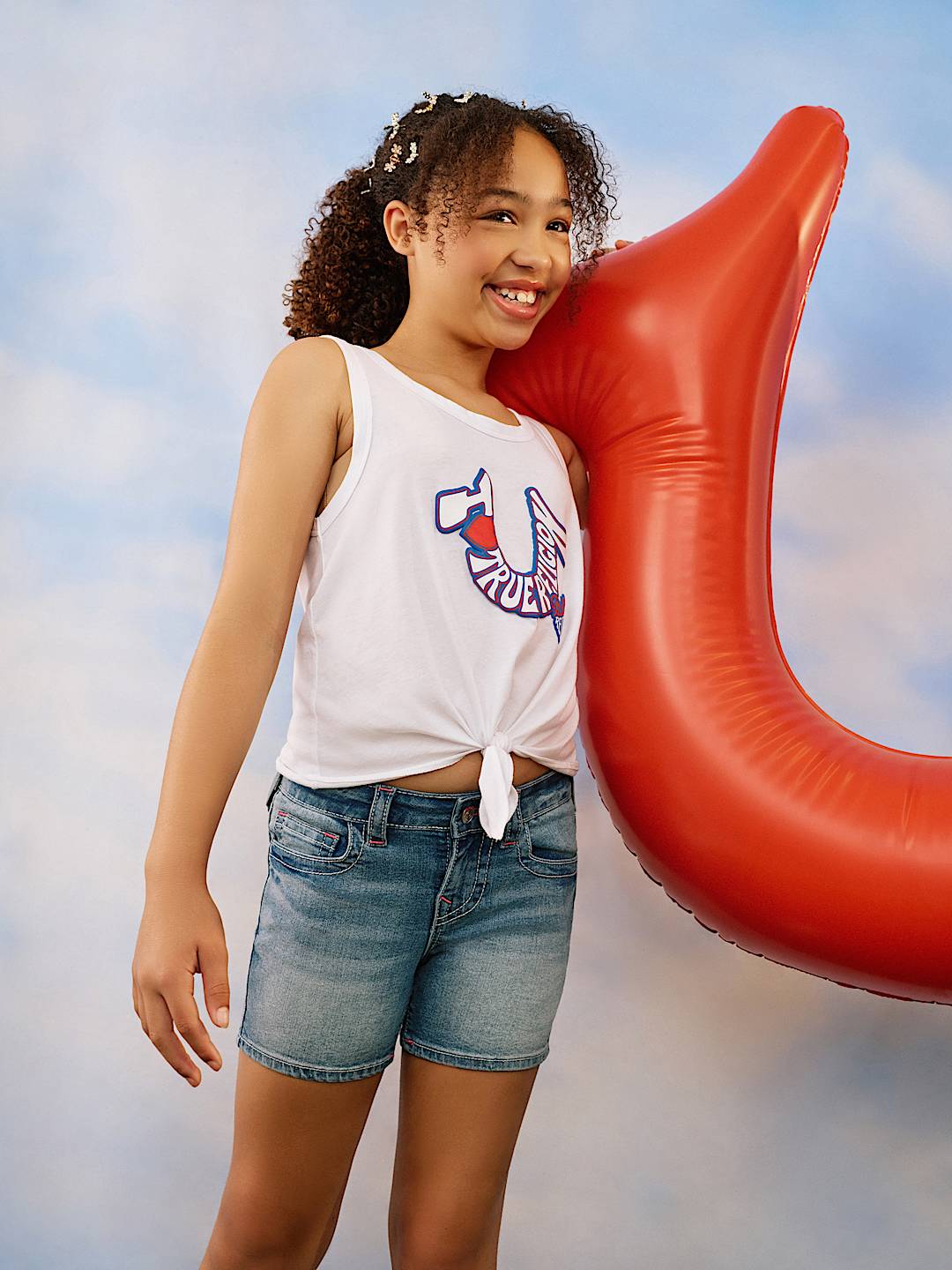 GIRLS ‘I LOVE TRUE RELIGION’ TIE TANK