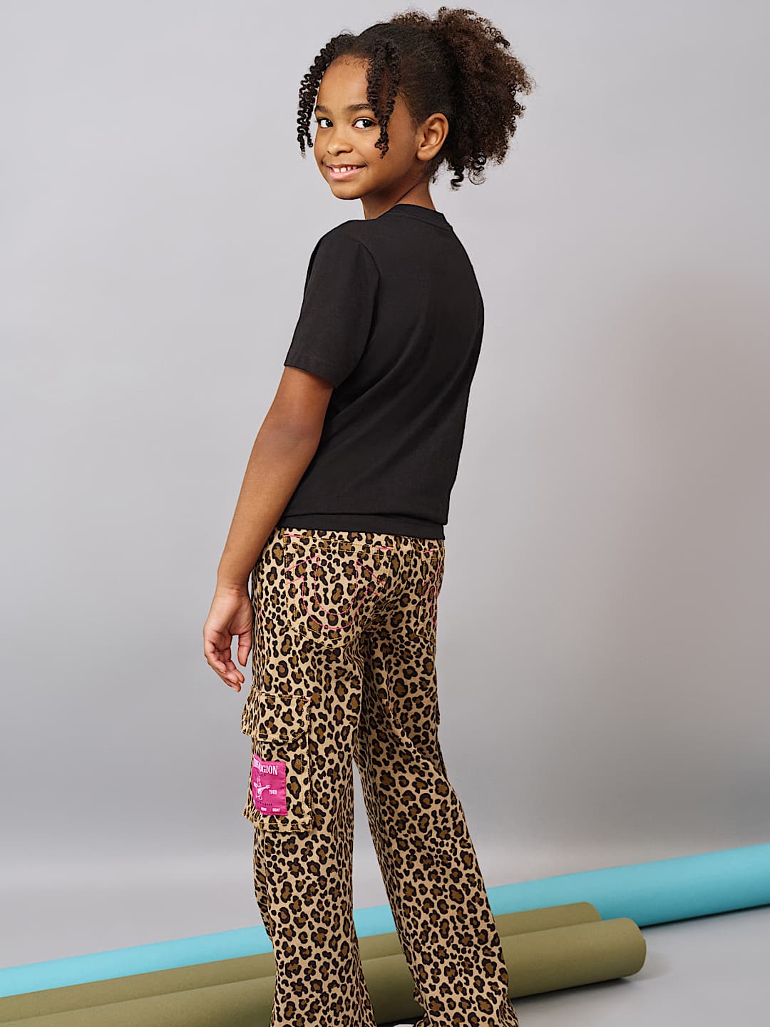 Ensemble Fille Léopard - Haut Manches Longues + Leggings, Tissu Élastique Confy, Tailles 2-7 Ans