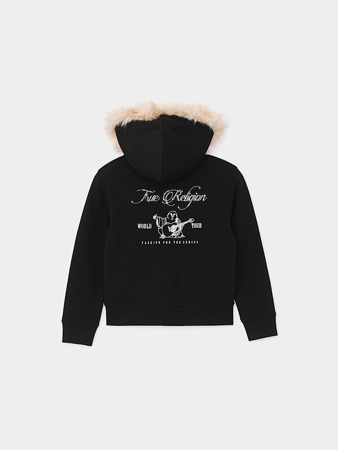 GIRLS FUR HOOD ZIP-UP HOODIE, image 4