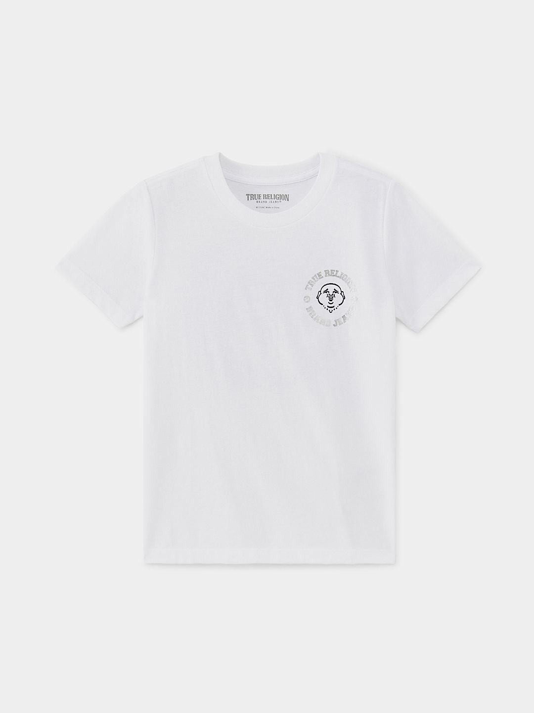 GIRLS METALLIC BUDDHA EMBLEM TEE, image 2