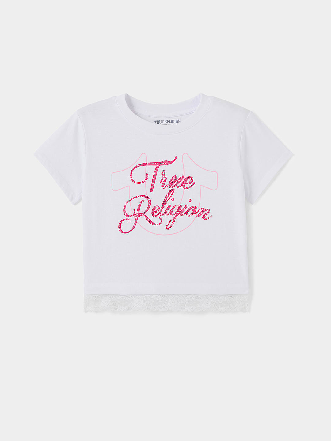 GIRLS LOGO LACE TEE, image 1