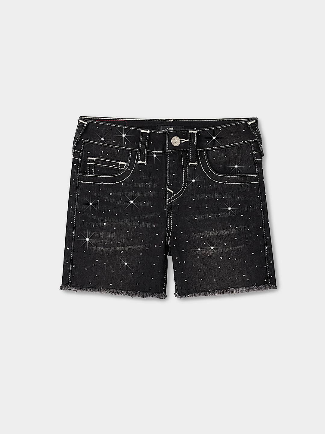 GIRLS JAYDE CRYSTAL FRAYED HEM SHORT