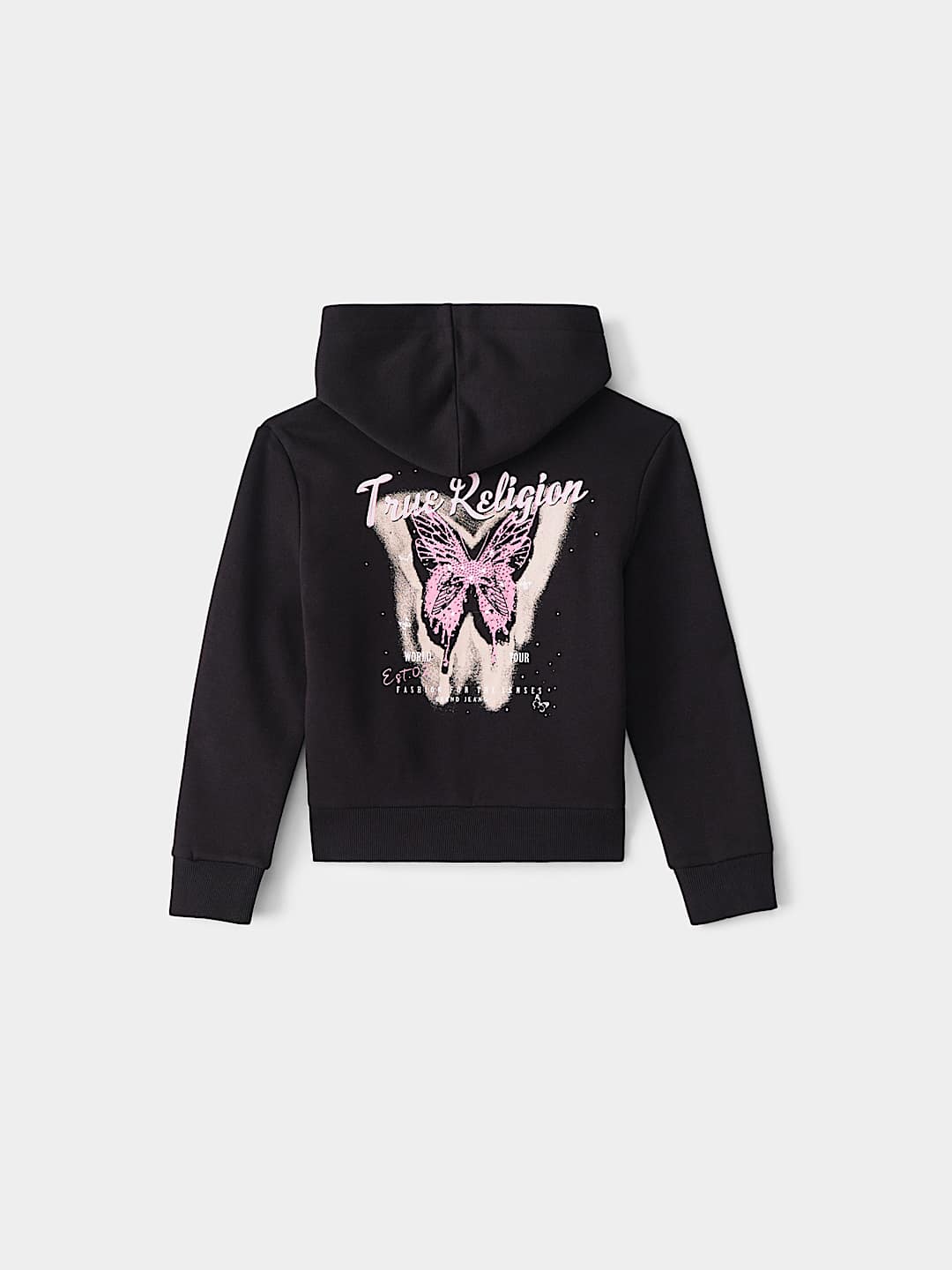 GIRLS BUTTERFLY HORSESHOE ZIP HOODIE