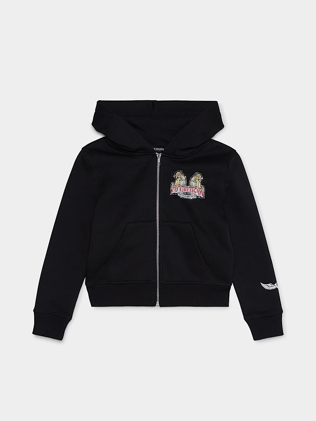 GIRLS LEOPARD ZIP HOODIE
