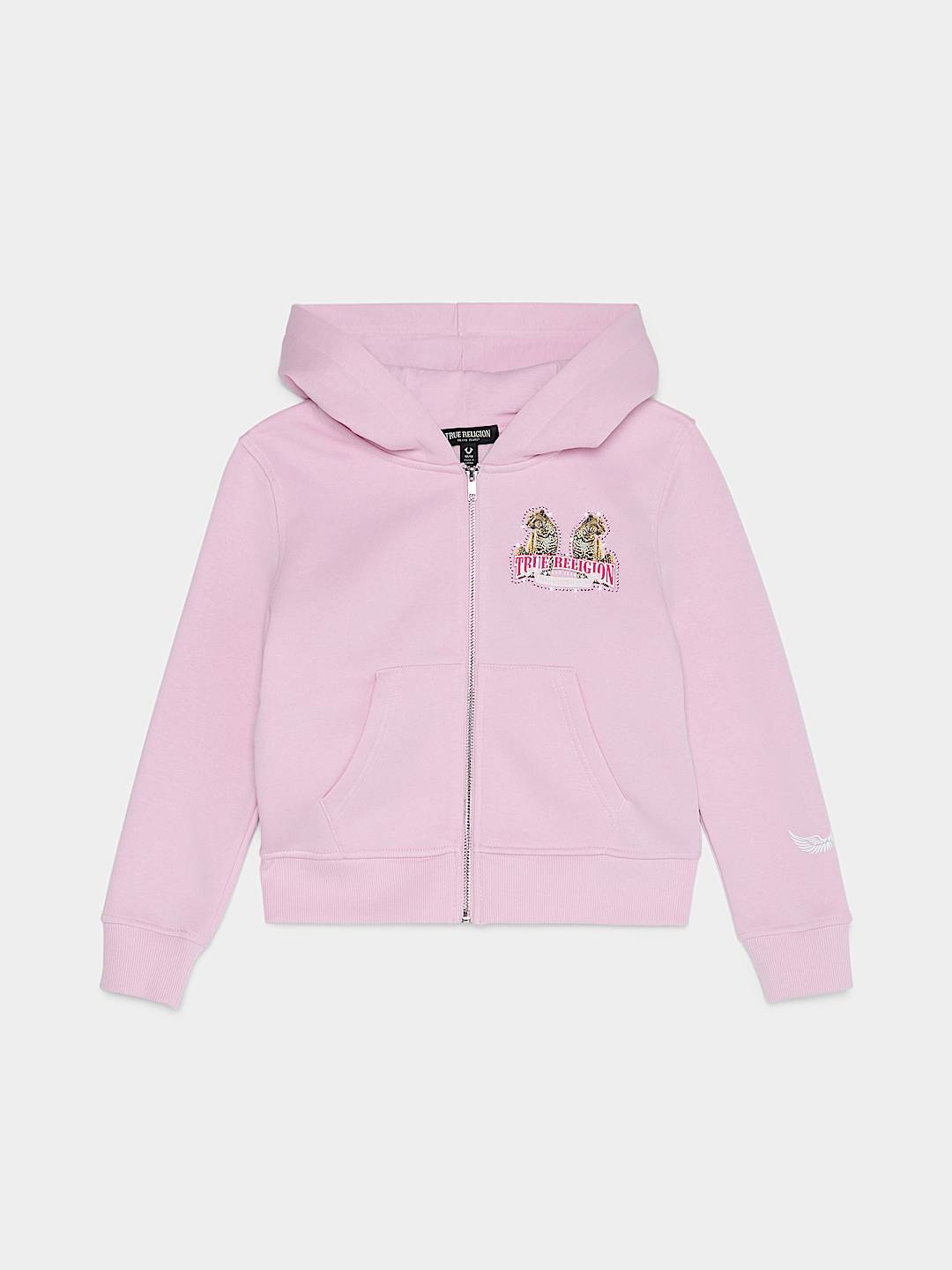 GIRLS LEOPARD ZIP HOODIE