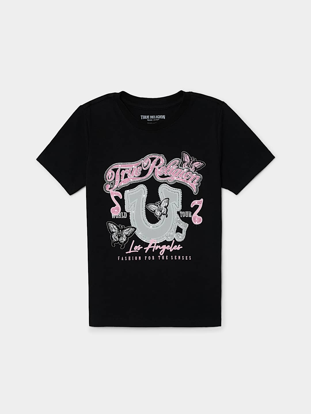 GIRLS HORSESHOE MUSIC CREWNECK TEE