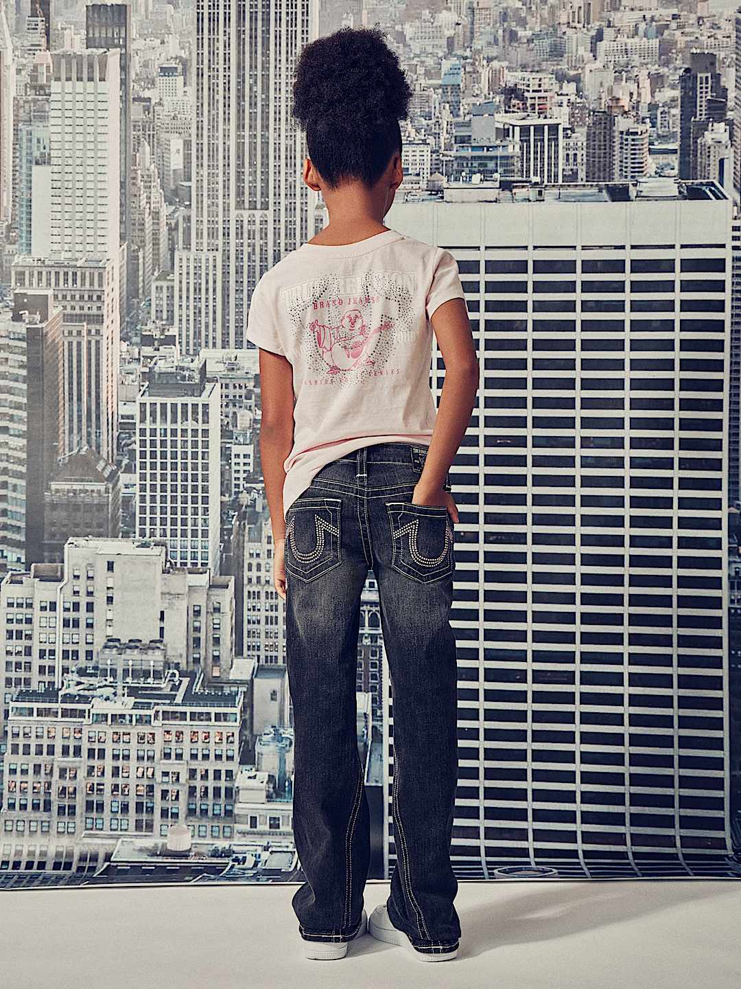 JEANS JOEY ACAMPANADOS CON CRISTAL PARA NI&Ntilde;A
