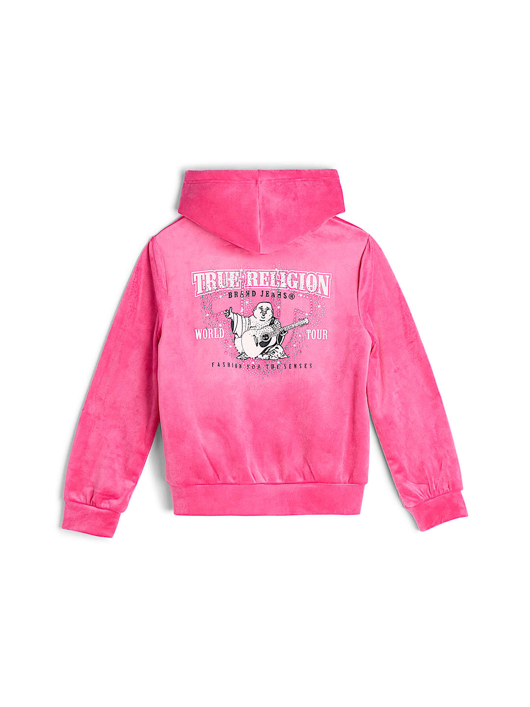 GIRLS VELOUR STUD ZIP HOODIE