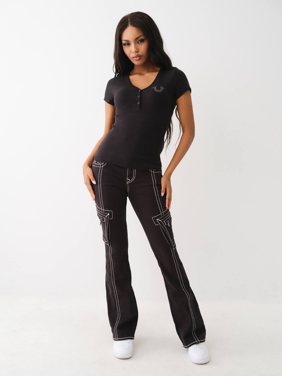 STUDDED HORSESHOE HENLEY SHIRT, image 4
