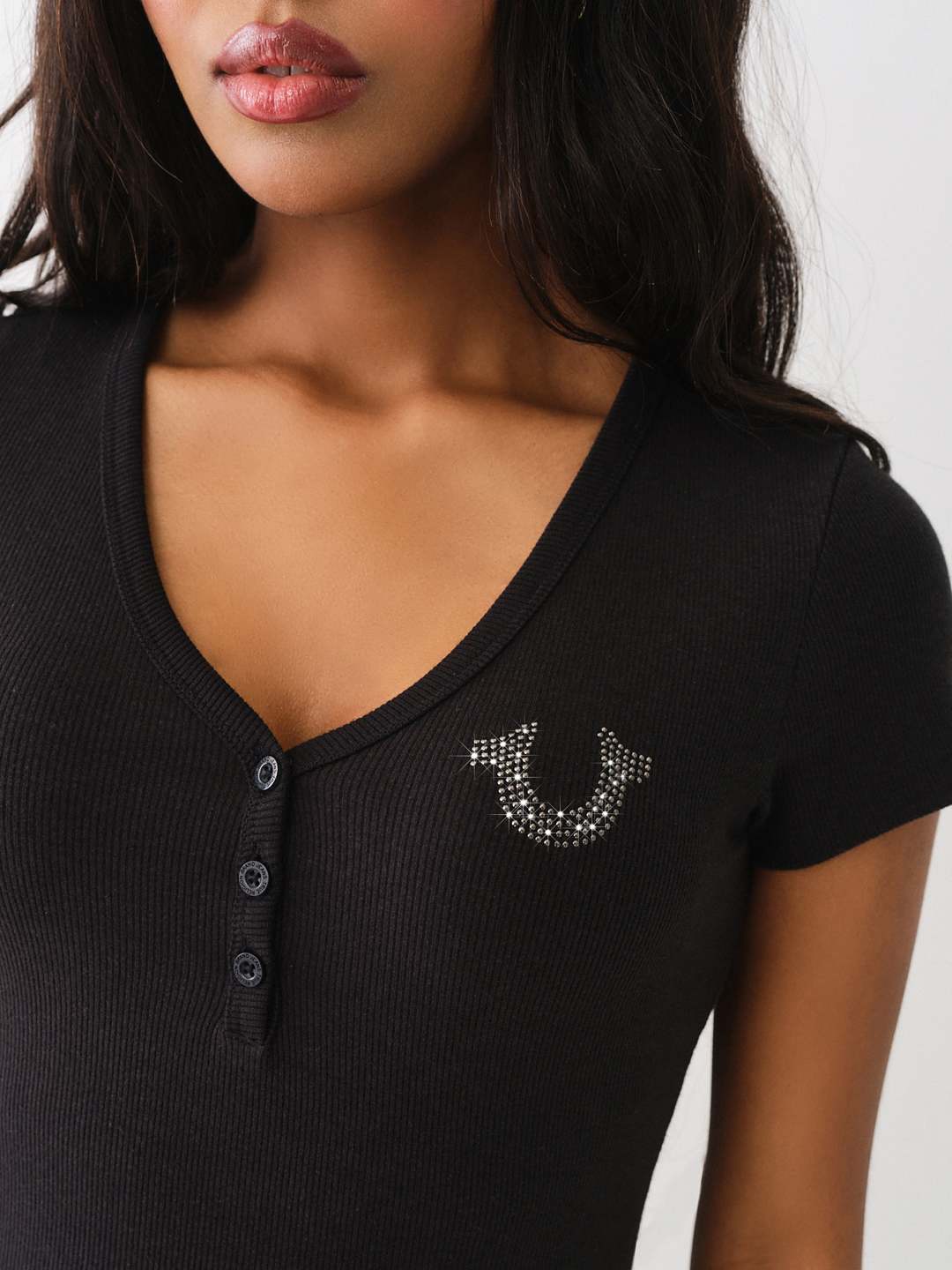STUDDED HORSESHOE HENLEY SHIRT, image 1