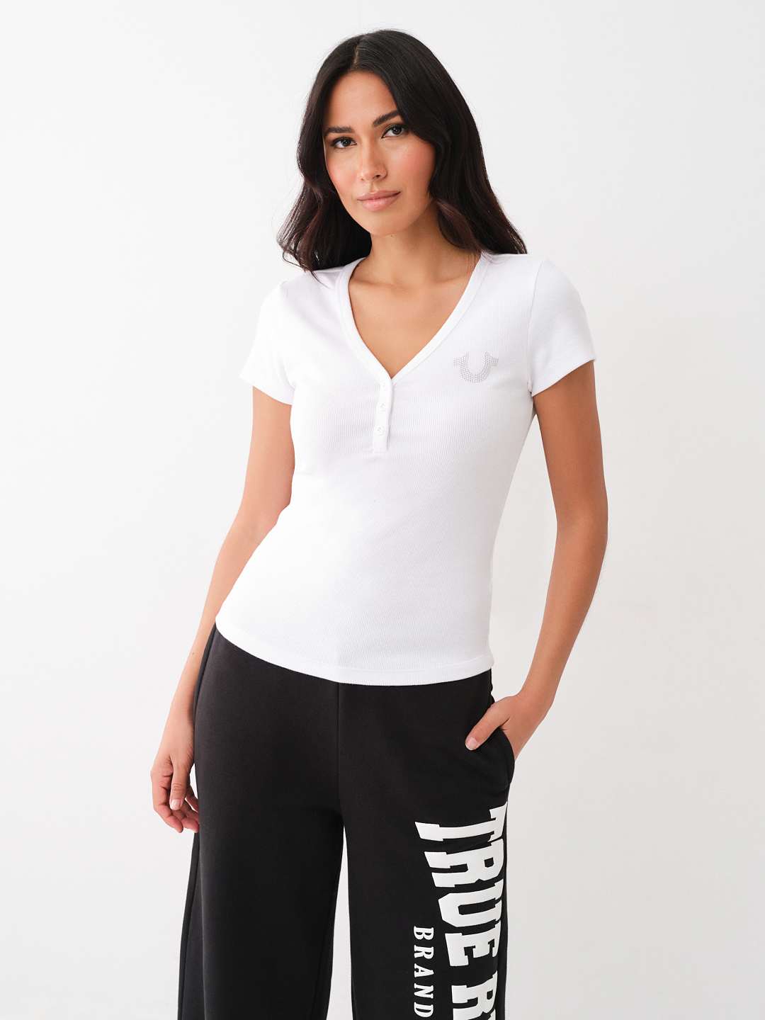 STUDDED HORSESHOE HENLEY SHIRT, image 2